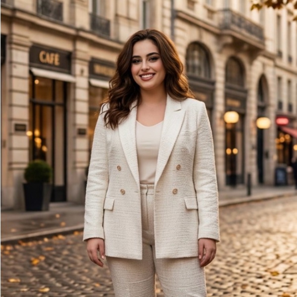 Liz Claiborne Cream Textured Blazer - Picture 3 of 3